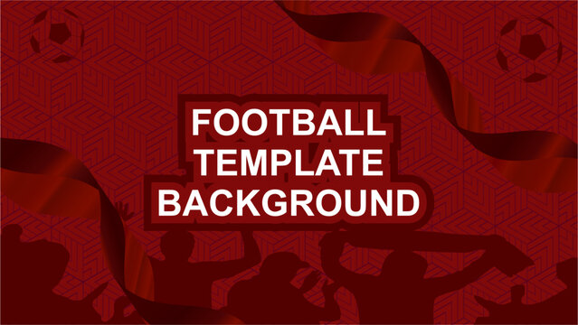 Football background template on the theme of Qatar flag with supporters vector illustration