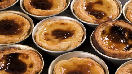 Freshly cooked egg tarts