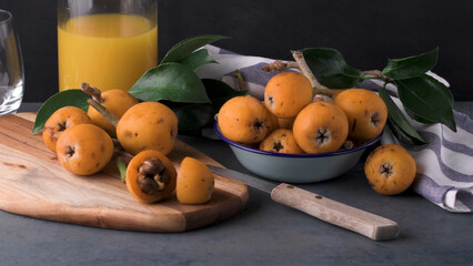 loquats on kitchen counter