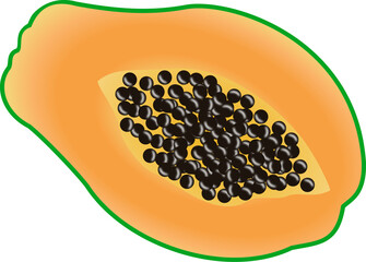 果物として食されるオレンジ色のフルーツパパイヤ