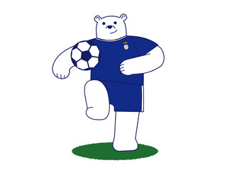 白くま　サッカー「リフティング(ひざ)」