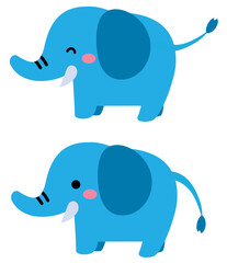かわいいゾウの全身イラスト