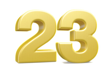 Obraz premium 3d numbers 23 golden render