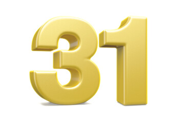 Obraz premium 3d numbers 31 golden render