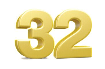 Obraz premium 3d numbers 32 golden render