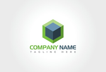 Logo design with cube for IT, business, intelligence AI, web and others.