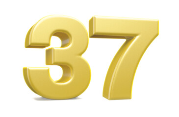 Obraz premium 3d numbers 37 golden render