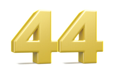 Obraz premium 3d numbers 44 golden render