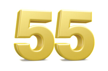 Fototapeta premium 3d numbers 55 golden render
