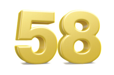 Obraz premium 3d numbers 58 golden render
