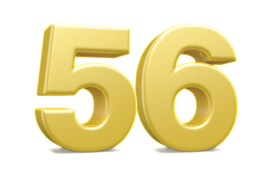 3d Numbers 56 Golden Render