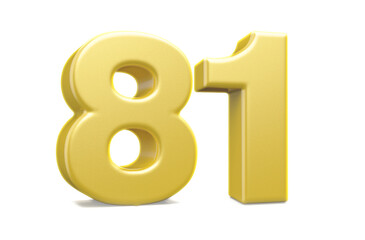 Obraz premium 3d numbers 81 golden render