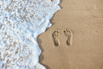 Footprints on the beach