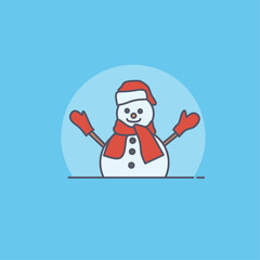 illustration vector graphic of snowman perfect for logo, icon, design, poster, flyer, and advertisement 