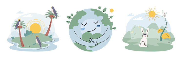 Climate change concept. Global warming metaphor. Nature environment danger, energy business industr, climate change saving planet, air pollution. Temperature rising animal extinction. Environment Day