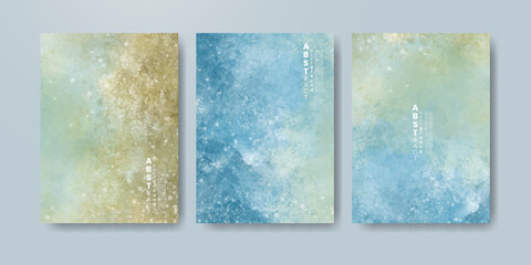 cards with watercolor background. Design for your date, postcard, banner, logo.
