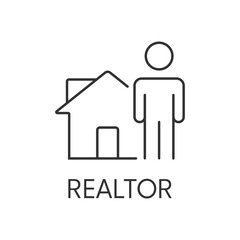 Realtor icon outline. Real estate simple vector illustration