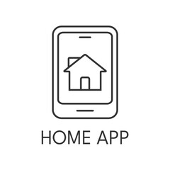 Home app icon outline. Real estate simple vector illustration