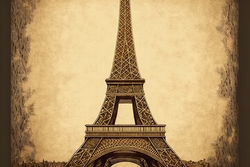 Vintage Eiffel Tower Illustration