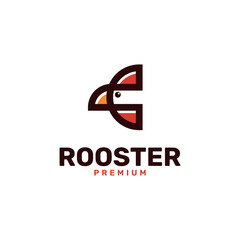 Premium Head Rooster Logo Design 