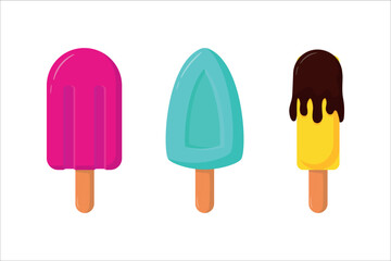 sweet ice cream illustration design with various flavors