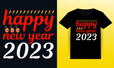 Happy new year T-shirt design