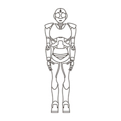 Coloring pages for robot. Vector illustration on the theme of creativity and leisure for children and adults.