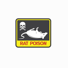 symbol of rat poison, warning, vector art.