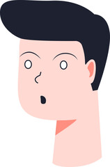 the face of a handsome man with a shocked expression complemented by staylish black hair
