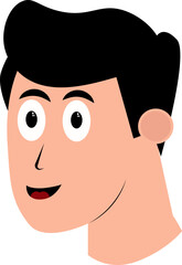 the face of a handsome man with staylish black hair
