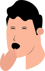 the face of a man with curly black hair was blushing
