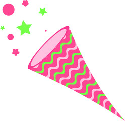 a pink trumpet with colorful patterns to complement the celebration of an event
