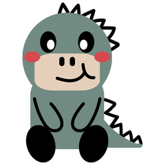 Fototapeta premium Dinosaur Hand Drawn Childish Element