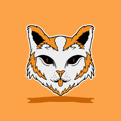 Obraz premium bicolored cat face