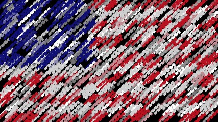 Stylized illustration of the American flag - confetti curlicues