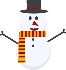 a snowman with twig arms wearing a yellow scarf plus a hat usually signifies Christmas
