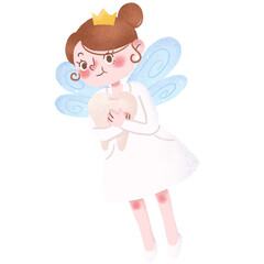 Tooth fairy hand drawn illustration
