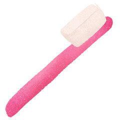 Pink toothbrush hand drawn illustration