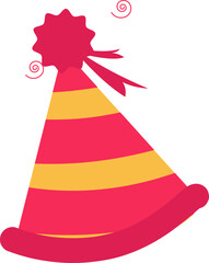 Yellow and pink cone hats are usually used for celebrations
