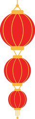 three red lanterns to complete the Chinese New Year celebration decoration

