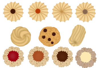 Different kind of cookies set 11 , Cookie sketch set. Hand drawing cuisine. cookies pattern set