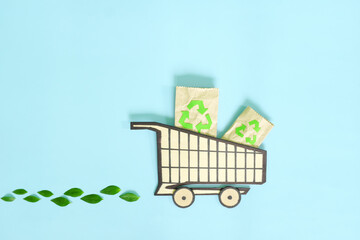 Environment friendly, sustainable, ecological shopping or consumerism and carbon footprint...