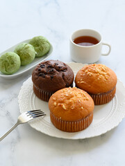 Bread and coffee on the table