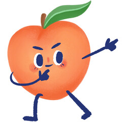 Peach character hand-drawn illustration