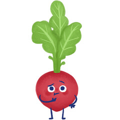 Radish character hand-drawn illustration