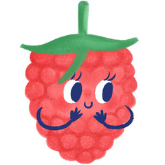 Rasberry character hand-drawn illustration