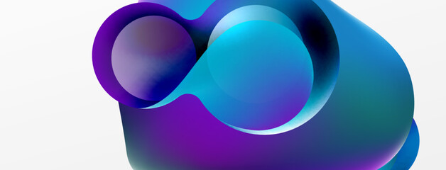 Fluid abstract background, round shapes and circle flowing design for wallpaper, banner, background or landing