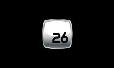 26 New Number Metal Silver Modern Logo