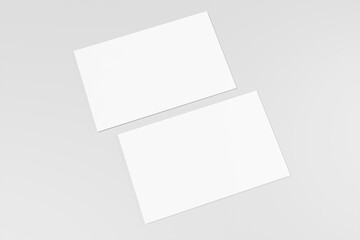 Blank clean business card mockup template. Mock-up design for presentation branding. 3d rendering