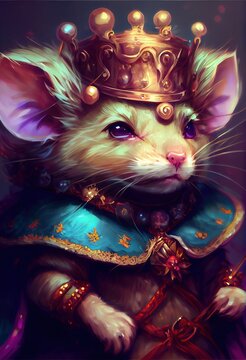 Premium Photo  Rat king medieval portrait neural network generated art